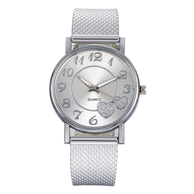 Factory Watch Female Student Casual Fashion Adhesive Mesh Belt Love Shaped Peach Heart Ladies Watch
