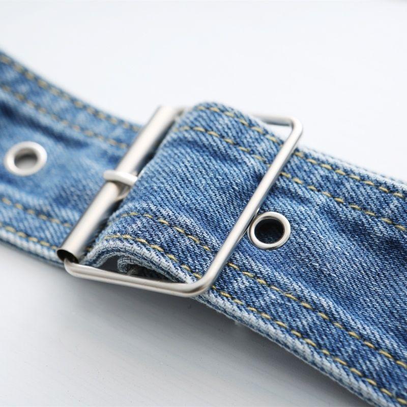 Blue Fashionable Womens Denim Belt For Skirts And Trench Coats Versatile Style 105cm
