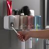 Ecoco Wall-Mounted Toothbrush Holder & Automatic Toothpaste Dispenser with Mouthwash Cup