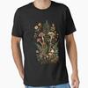Witchy Woodland Mushrooms And Plants Essential T Shirt Vintage Soft Casual Versatile Streetwear Stretched