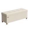 SONGMICS Storage Ottoman Bench, Foldable Ottoman Foot Rest with Legs, End of Bed Bench, Storage Chest, Load up to 300 kg, for Living Room, Bedroom