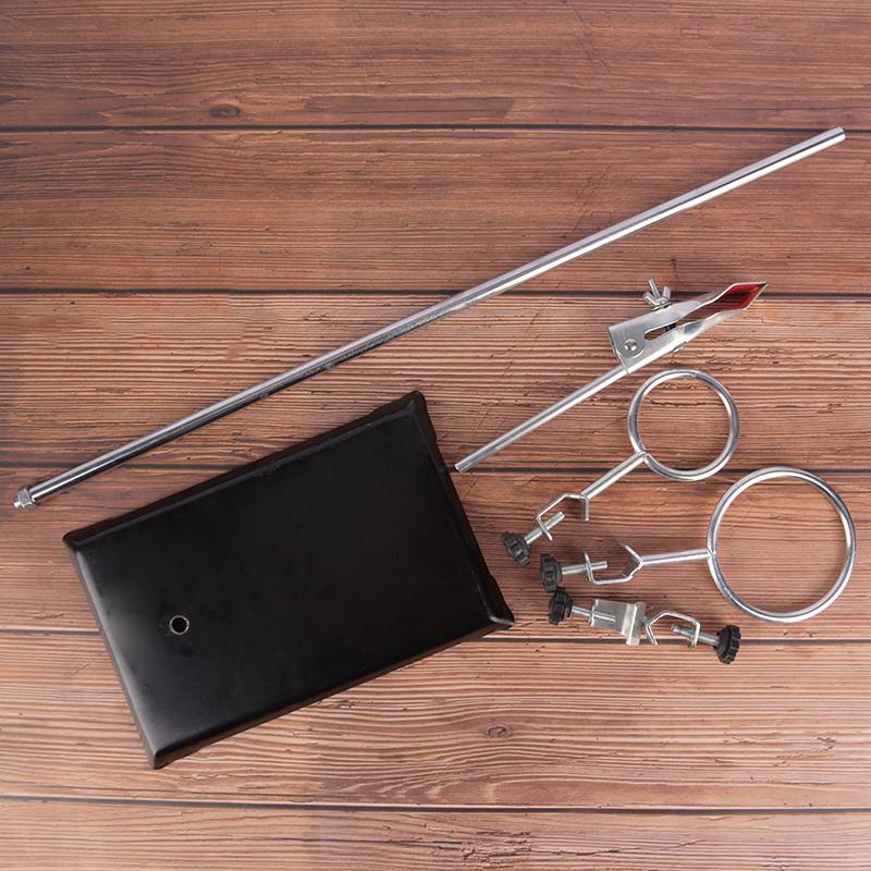 50 cm Kjemilaboratorium Retort Base Stativ Støtte Lab Kolbeklemme+3 Ringklemmer