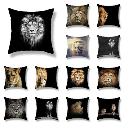 45X45CM Wild Animal Lion Tiger Print Pattern Cushion Cover Home Living Room Sofa Decorative Pillow