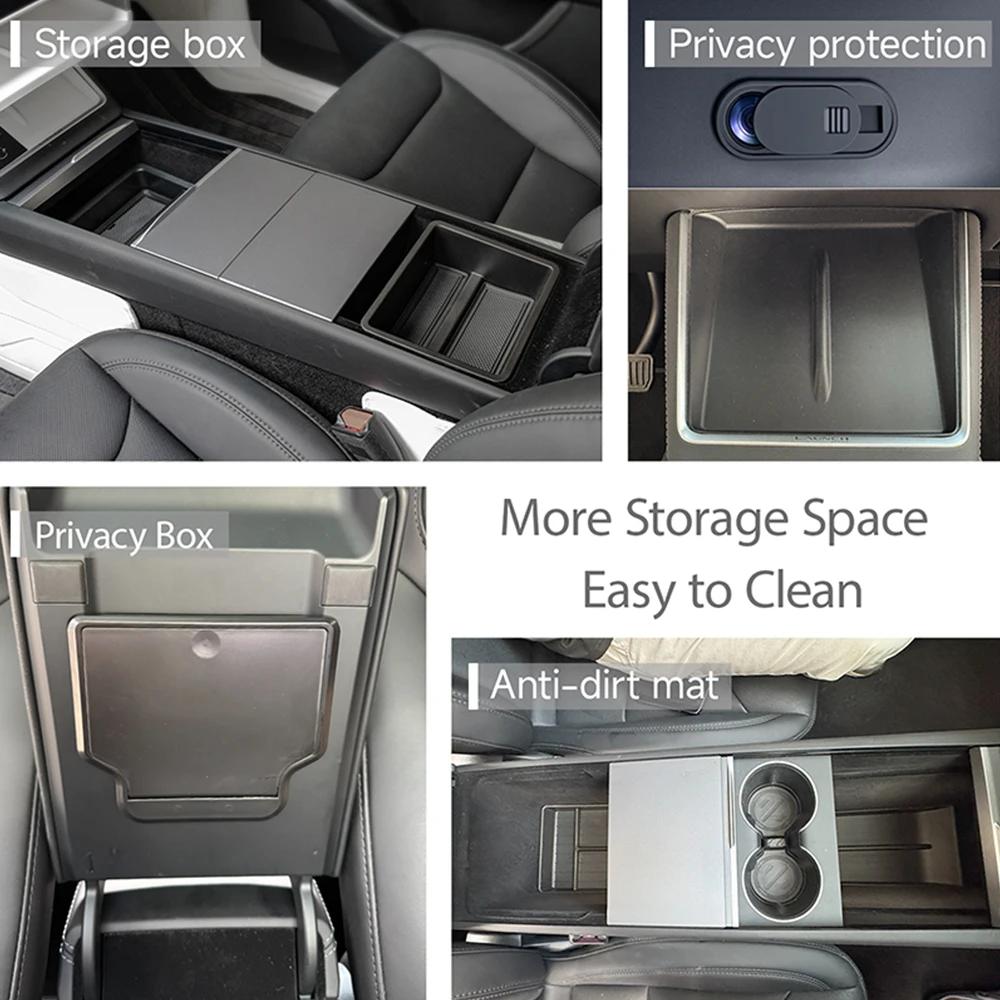 For Tesla Model Y Juniper Accessories Storage Box Center Console Storage Box Cup Holder for Tesla Model Y Juniper 2025 2026 yhs9