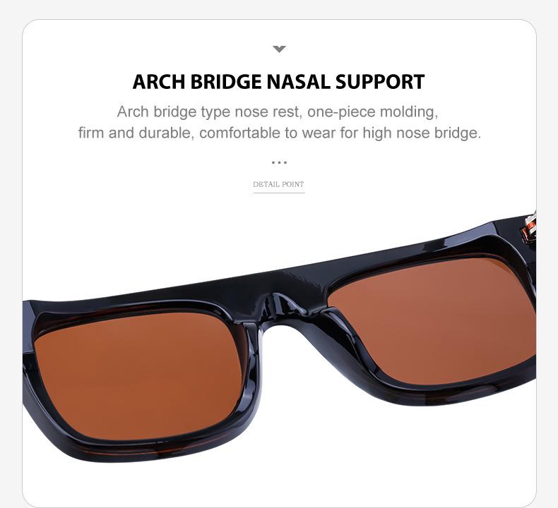 Men’s High-End Square Frame Sunglasses: Premium Outdoor Sun Protection Brand.