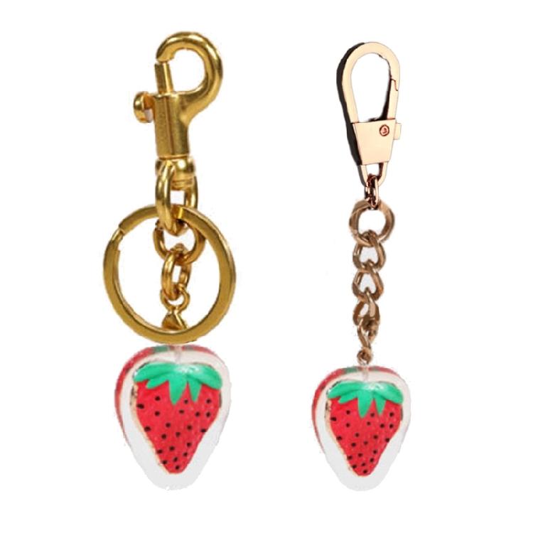 Strawberry Bag Charm Keychain Alloy Material Backpack Pendant for Daily Party