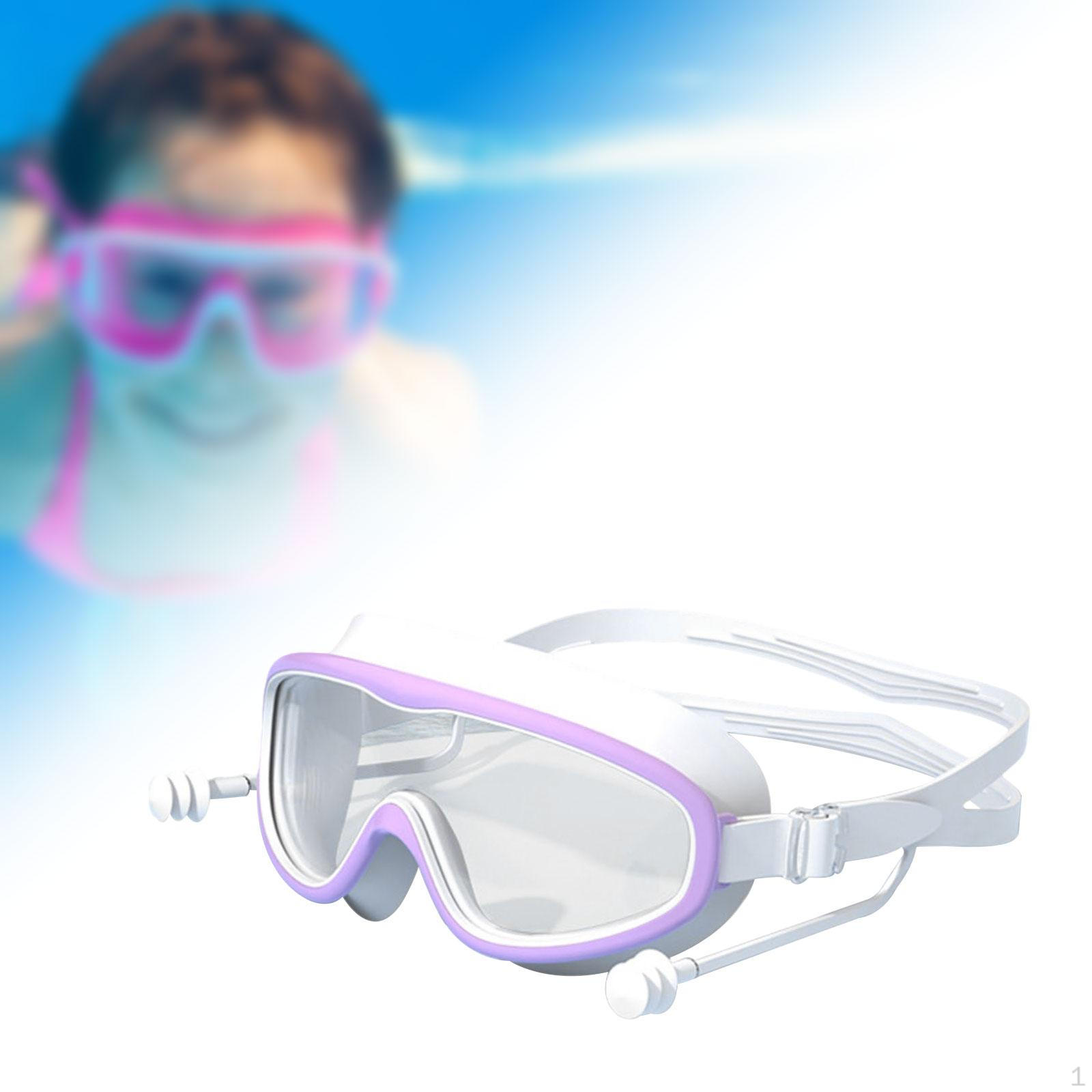 

Детские очки с защитой от осколков линз, большая оправа, без протечек, очки для дайвинга purple white