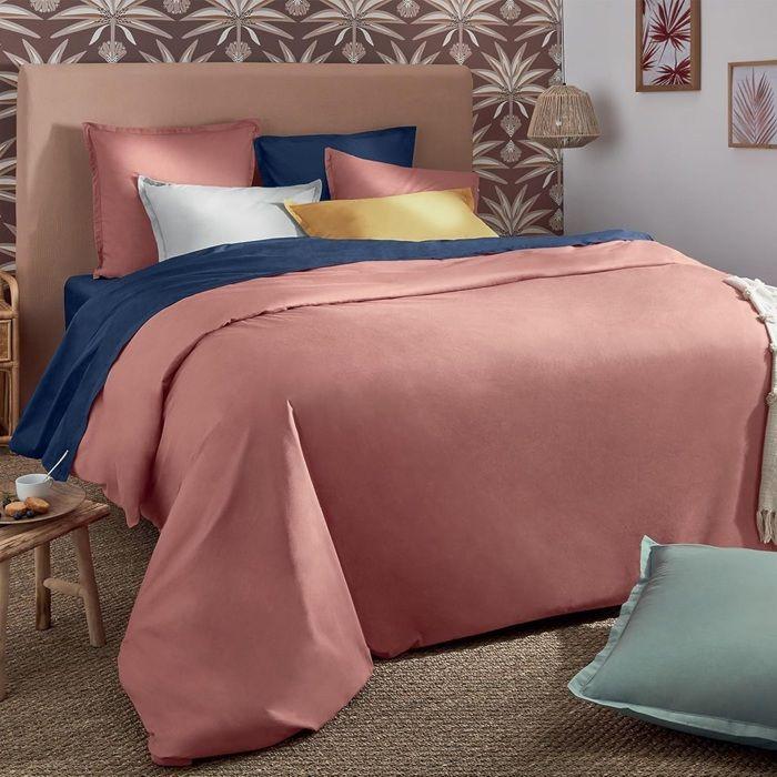 Housse de couette 220 x 240 cm uni couleur moderne Rose blush