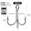 10pcs 4X Strong Treble Hooks Saltwater Freshwater Fishing Hooks with 4X Enhanced Anti-Rust & Sharpness