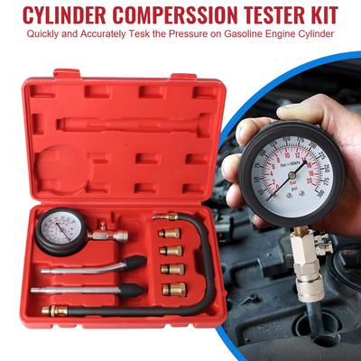 Manometer Automobil-Zylindertester-Kit Benzinmotor Kompressionsmessgerät mit M10 M12 M14 M18 Adapter Auto Werkzeuge