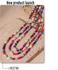 Bohemian Multi-Color Beaded Necklace with Glass Stones and Freshwater Pearls for Women