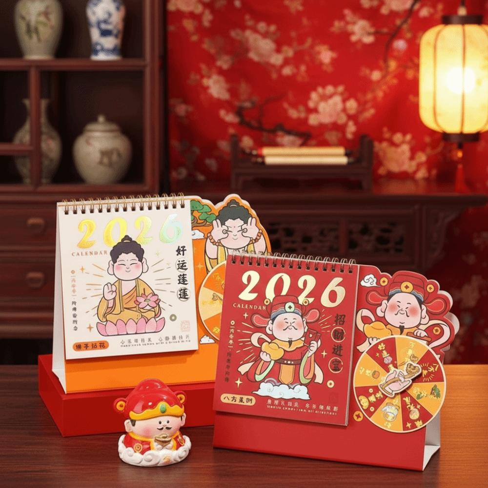 Traditional Desktop Calendar Cartoon Chinese Style Calendar Flip Calendar  Birthday Gifts