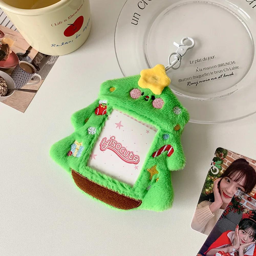 

Cartoon Christmas Tree Plush Photo Frame Cute Gingerbread Man Photocard Sleeves for Bag Pendant Kawaii Gifts for Girl Wholesales