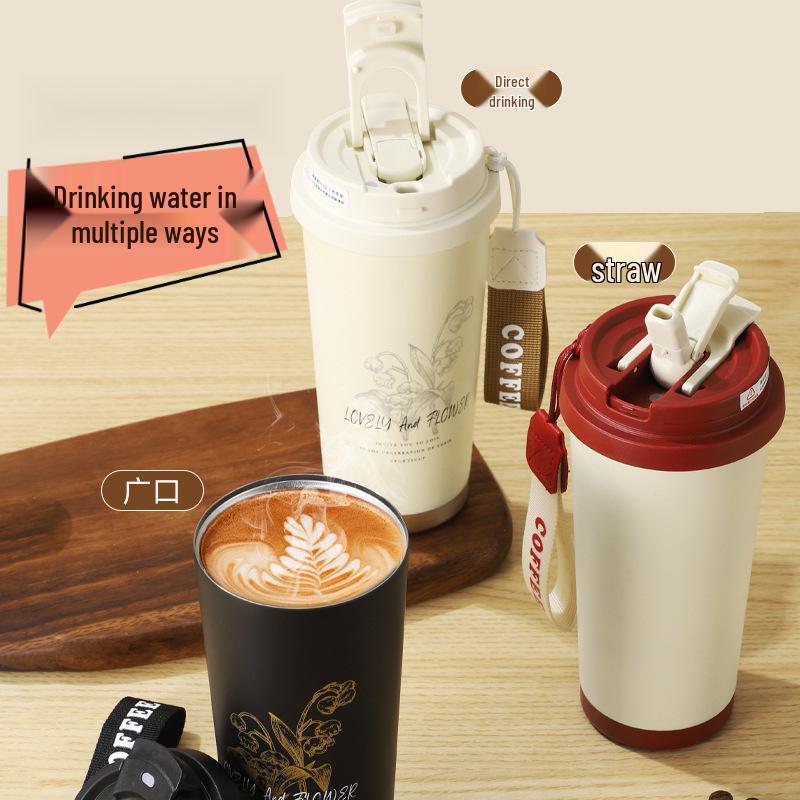 Lily of the Valley Stainless Steel Insulated Coffee Cup – High-End Customizable Gift for Girls