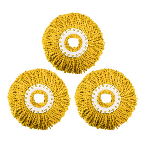 3Pcs Spin Mop Heads Replacement Super Soft Highly Absorbent Universal Easy To Replace Floor Cleaning Mop Head Refill Accessories
