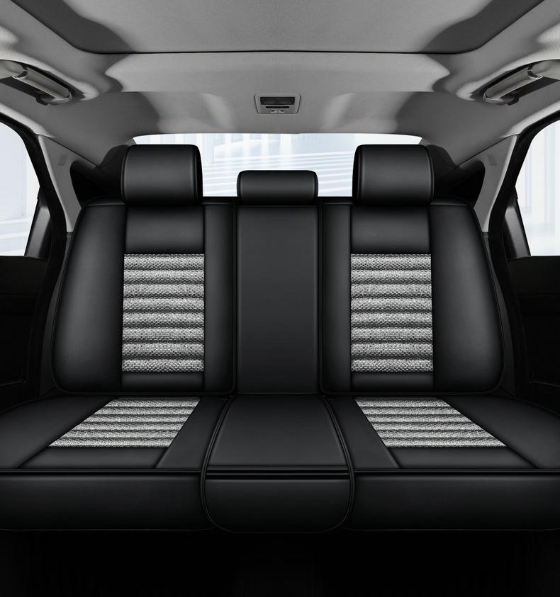 Hyundai Car Seat Cushion Cover for Reina, Elantra, Avante, Verna, Accent - Linen, Fits Five-Seat Models