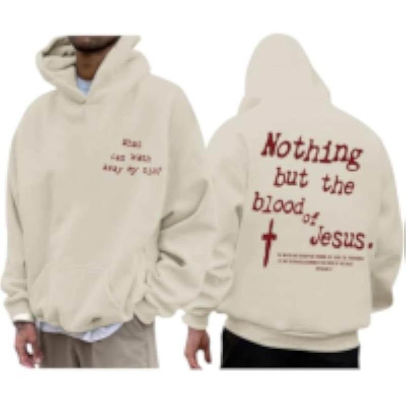 Men's Christian Hoodie Inspirational Religious Cross Sweatshirt Vintage Bible Verse Graphic Hoodie Pullover