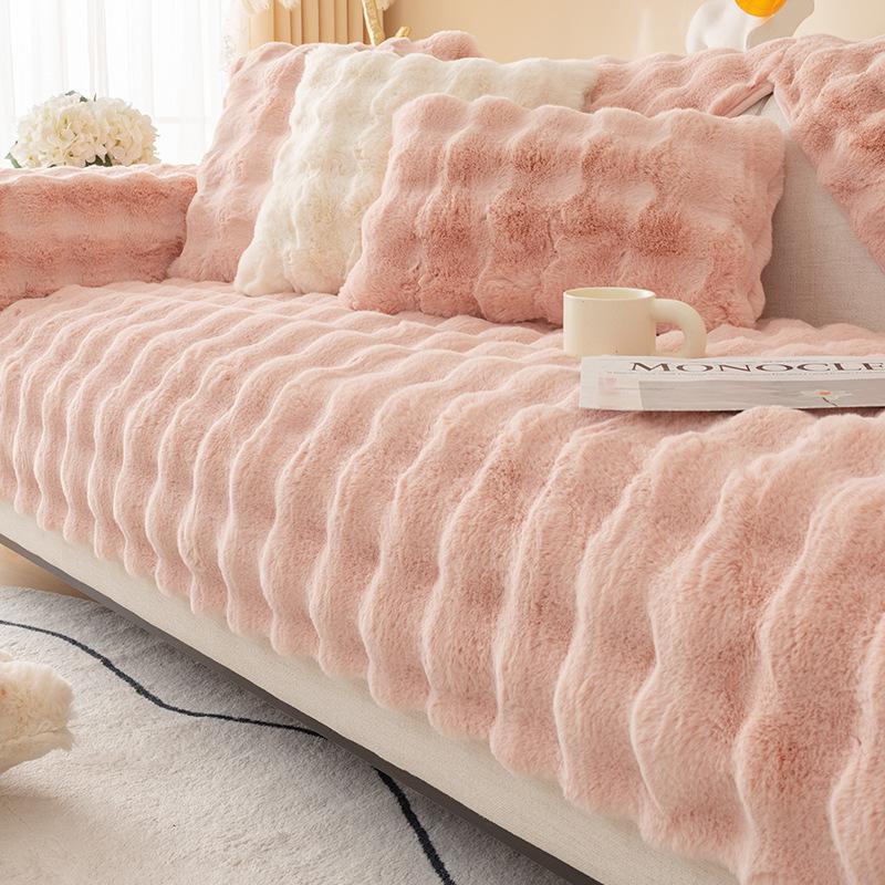 Tutu Velvet Warm Plush Sofa Cushion Winter Thickened Non-Slip Seat Cushion Leather Sofa Cover Cover  New
