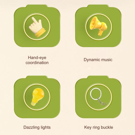 Fast Push Rhythm Game Machine with Music Light Stress Relief Electric Handheld Musical Challenge Toy Kids Adults