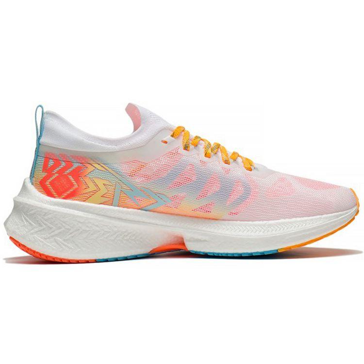 Li Ning Fei Dian Discovery Shock Absorbing Non-Slip Wear-Resistant Low-Top Running Shoes Men Running Shoes White Pink Blue ARMS007-7