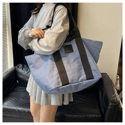 Large Capacity Denim Bag Women's 2025 New Portable Shoulder Messenger Bag Retro Tote Bag