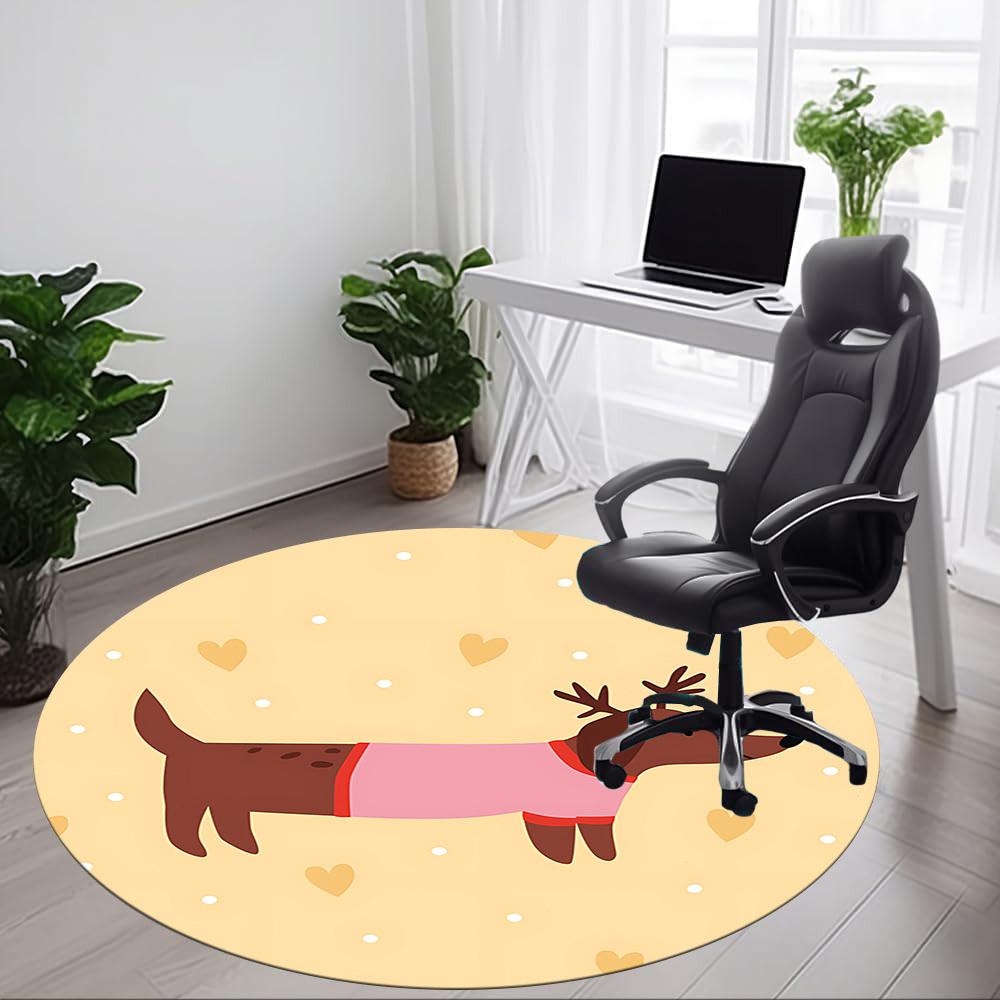 1pc Reindeer Dog Costume Chair Carpet for Office Non Slip, Machine Washable Rug for Office, Room Holiday Decor for Christmas, Birthday Polyester