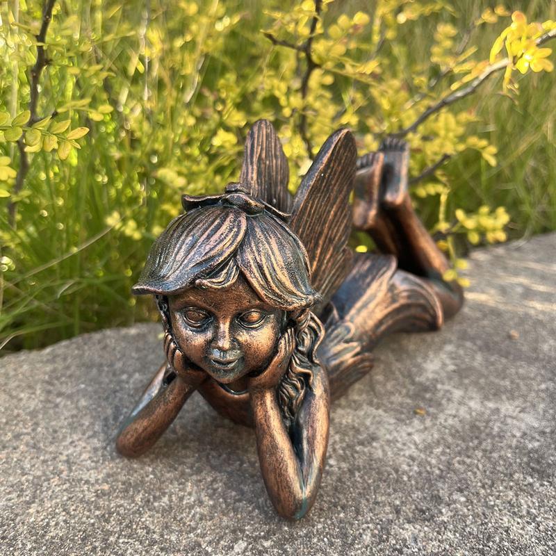 Figurky do pohádkové zahrady Odolné zahradní sochy Andělské figurky Zahradní dekorace Nádherné romantické zahradní miniatury Pro