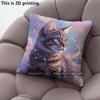 Galaxy Celestial Kitten Print Throw Pillow Covers Pattern Cushion Cover Suitable For Sofa Bedroom Car Pillow Cover