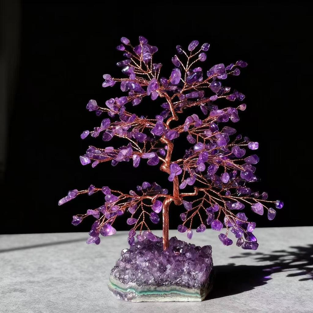 Amethyst Tree on Cluster Base - Ornament & Home Decoration Gift