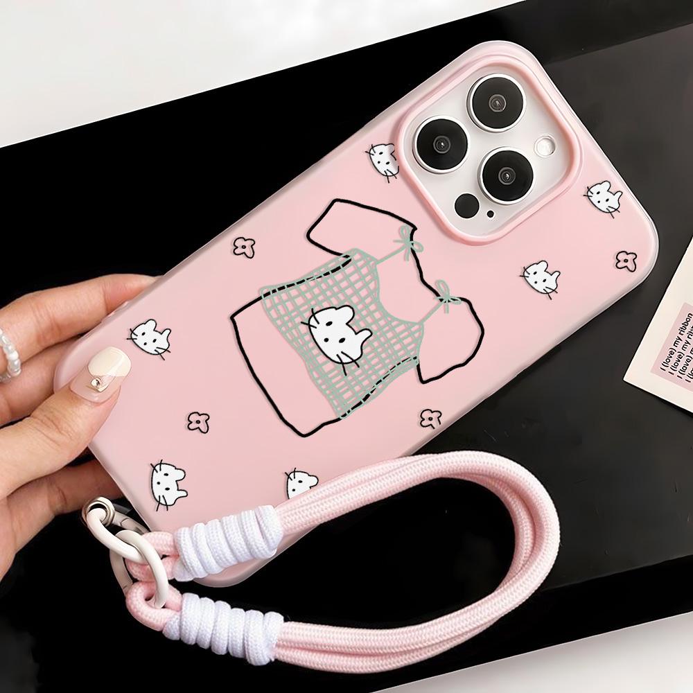 Bemalte Handyhülle für iPhone 15 11 13 14 für 15 16 Pro Max 12 13 16 Pro Niedlich Fasion Lustig Lanyard Handyhülle Neueste Top-Selling-Empfehlungen