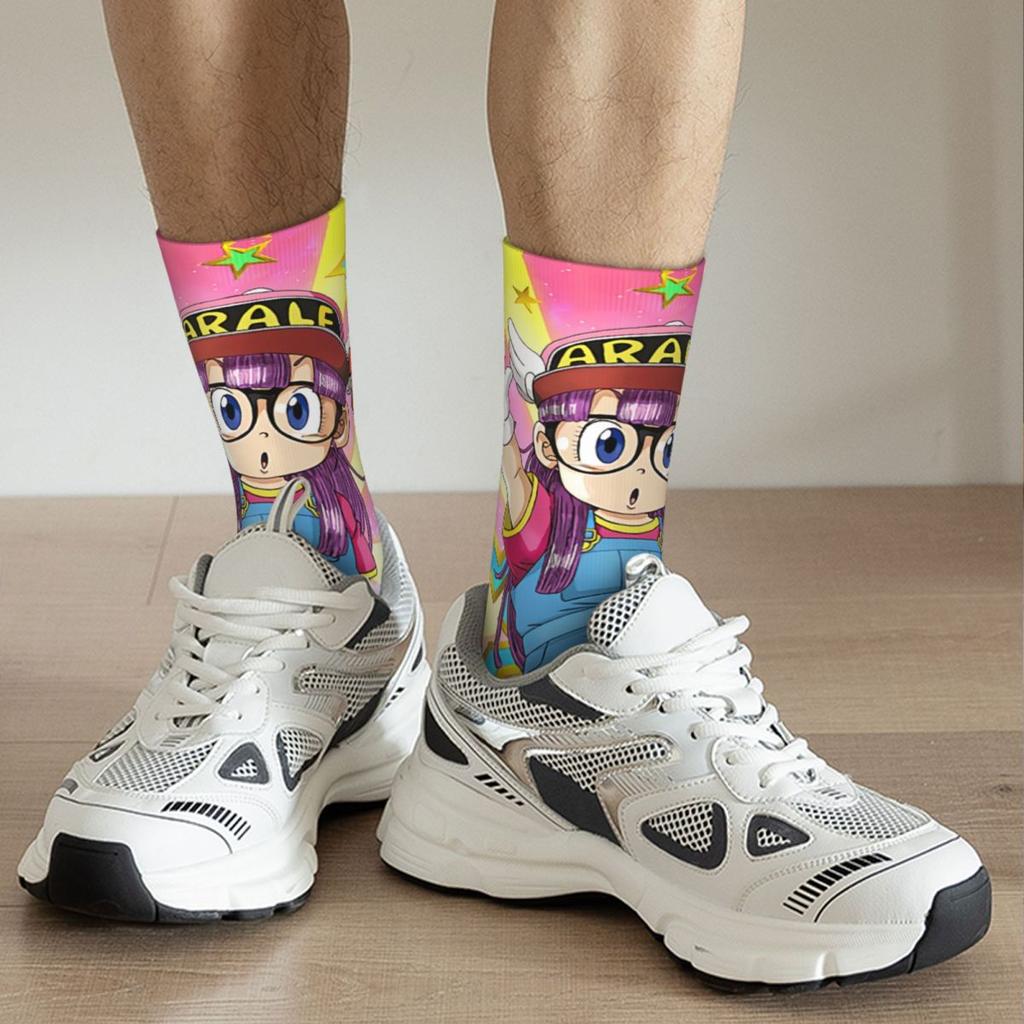 Hip-hop Kawaii Arale Basketball Socks Anime Dr Slump Polyester Long Socks for Women Men Non-slip
