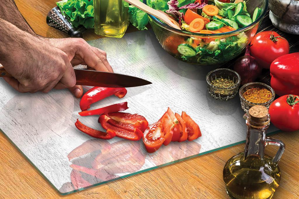 SZKLANA DESKA DO KROJENIA 40x30 DREWNO