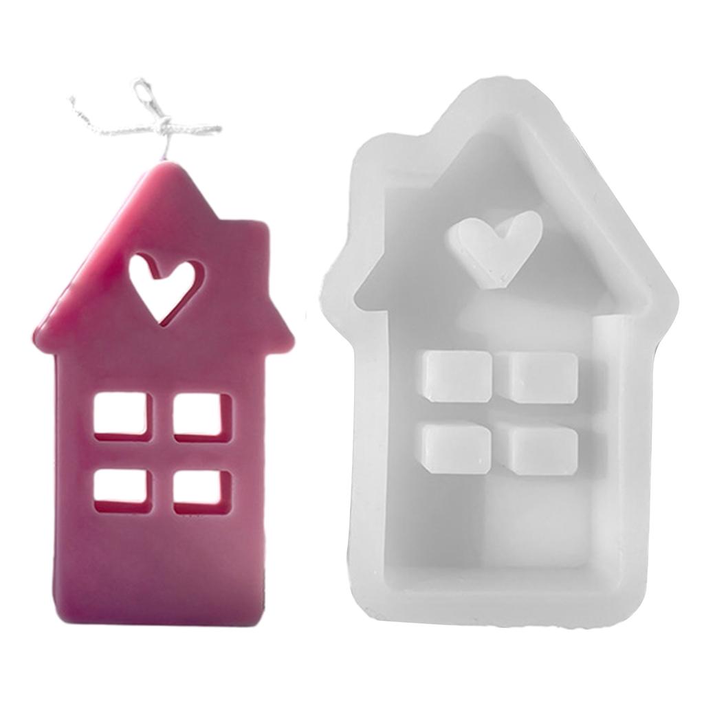 Heart House Silicone Mold for Candle Making Gypsum Silicone Mould Concrete Casting Aromatherapy Candle Resin Mold Clay