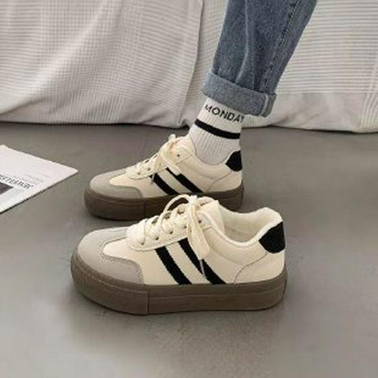 

Женские ретро белые повседневные спортивные туфли Dexun 2023 - на толстой подошве в стиле Форреста Гампа для весны и осени Size 38 бежевый