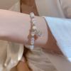 Korean White Opal Stone Pearl Bracelets for Women Luxury Exquisite Crystal Adjustable Cuff Bracelet Wedding Jewelry Party Gift