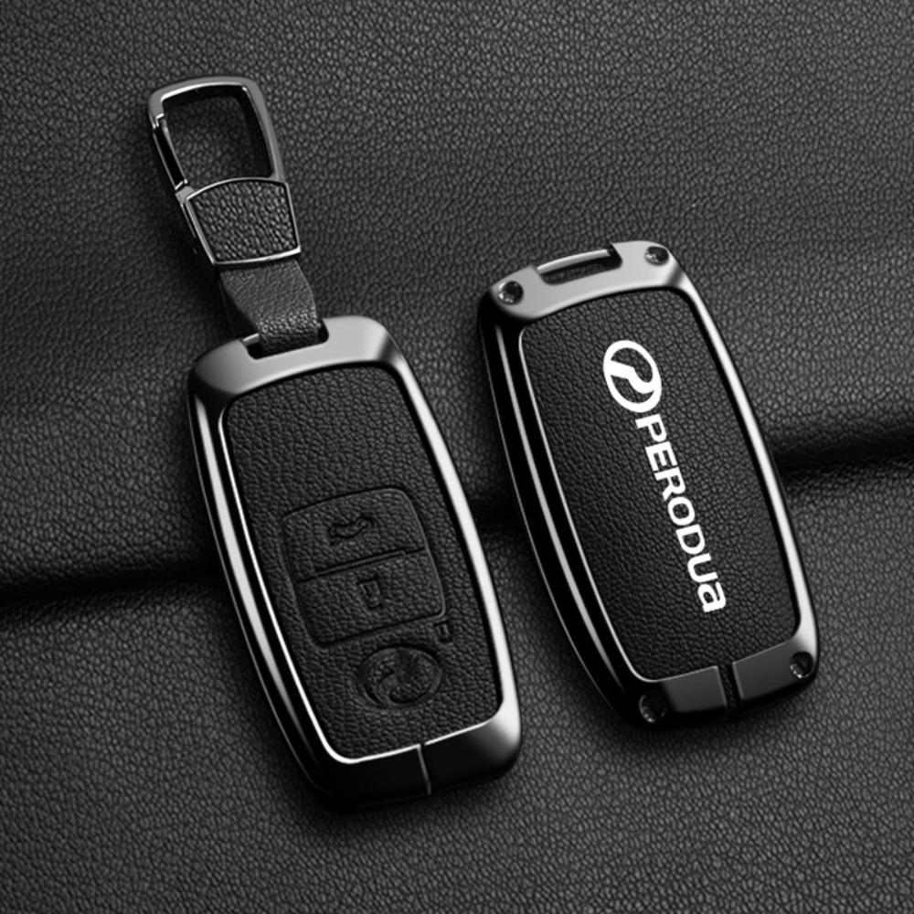 For PERODUA Toyota Car Key Cover Metal Shell Protector for Men Women with Remote Control