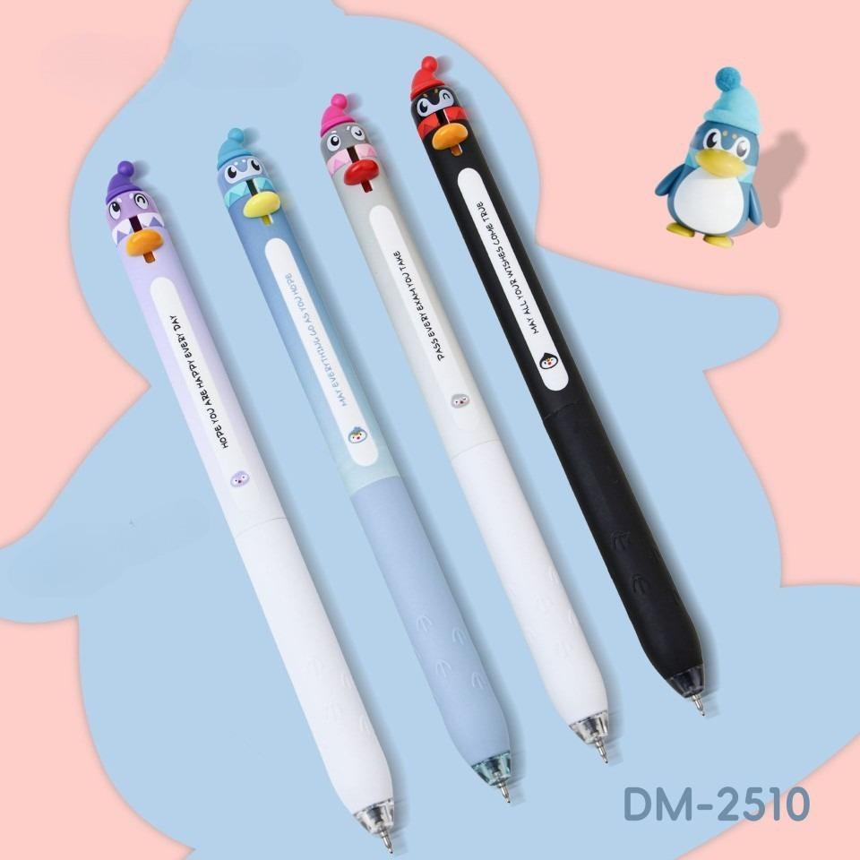 12Pcs Cute Cartoon Penguin Ballpoint Pen 0.5mm Quick Drying Black Gel Pen Creative Writing Pen Student School Office Supplies