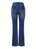 Women's Button-Up Elastic Slim Fit Flared Denim Pants