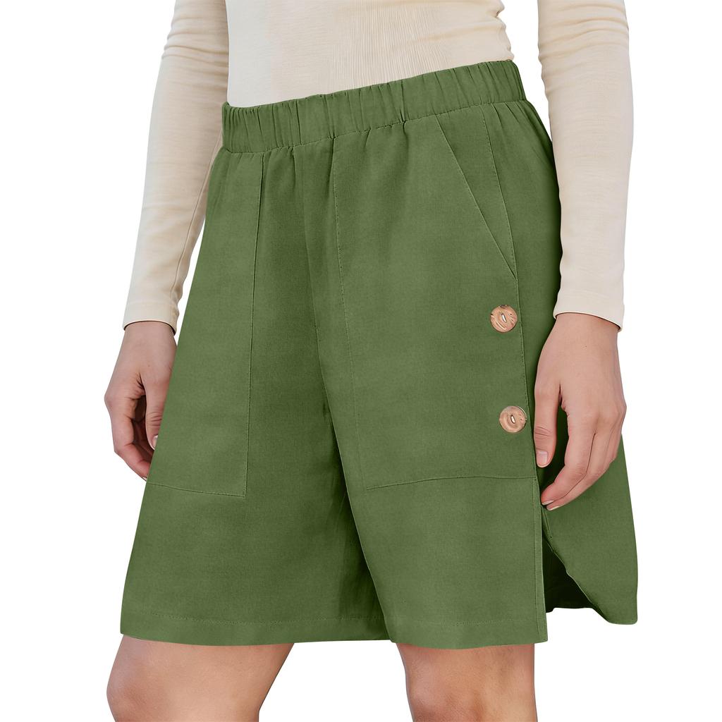 Damen Freizeithose, locker geschnitten, einfarbig, mit Taschen