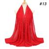 women plain bubble pearl chiffon scarf Head hijab wrap solid shawls headband foulard femme muslim hijabs stores