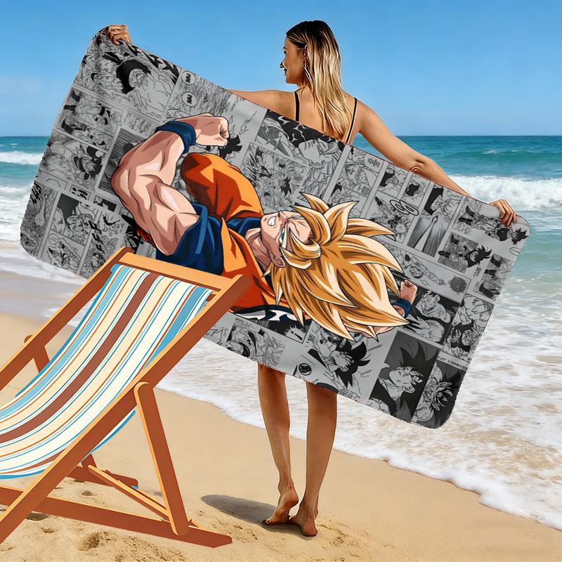 Dragon Ball Super Power beach towel Outdoor camping Beach towel for vacation photos quickdrying swim towel Outdoor pool towel Absorbent bath towel