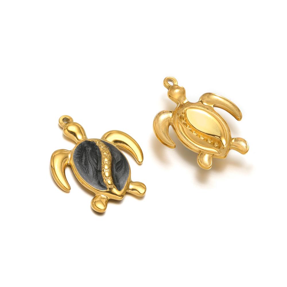 5pcs Stainless Steel Enamel Tortoise Gold Charms Exquisite Turtle Pendant DIY Jewelry Necklace Findings Bracelet Earrings Making