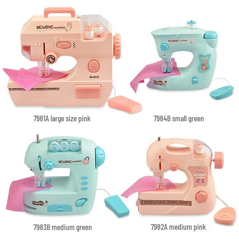 Electric Sewing Machine Toy for Kids: Mini Pretend Play Appliance for Girls, Kindergarten Fun, Parent-Child Handmade Activity