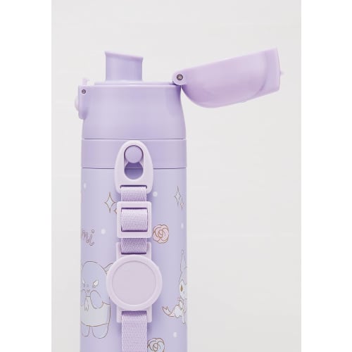 Skater Children's Stainless Steel Water Bottle, 2-Way, 470ml (Direct Drinking) or 430ml (Cup Drinking), Child-Friendly and Lightweight, Sanrio Kuromi
