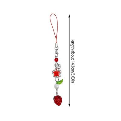 Catena Portachiavi per Cellulare Carina alla Fragola Coreana Y2K Frutta Dolce con Perline Laccetto per Telefono Portachiavi per Ragazze Ciondoli per Telefono