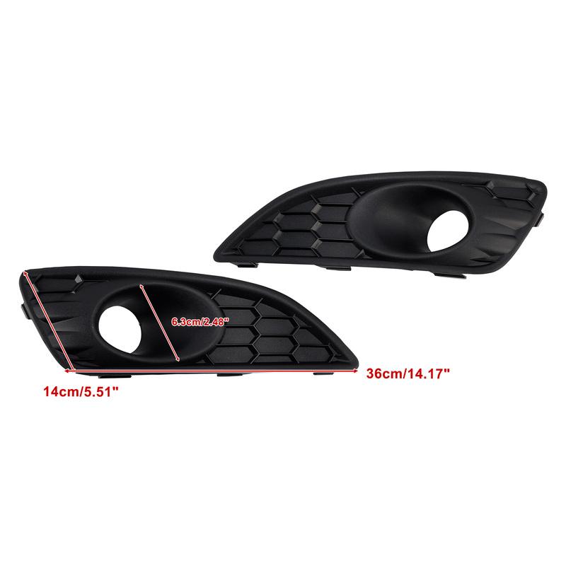 Artudatech 2PCS Matte Black Front Fog Light Lamp Cover Grille Fit for Ford Fiesta 2013-2017 C1BB15A298AA, C1BB15A299AA