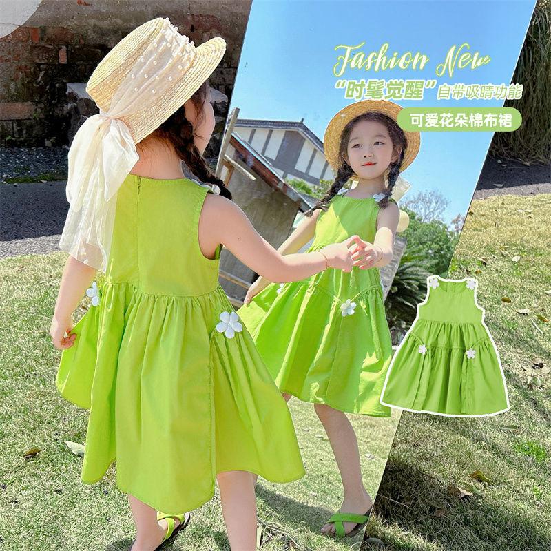 Girls Summer Sleeveless Long Dress Lightweight Sweet Princess Tank Dress