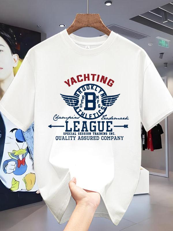 American Highend Trendy Heavyweight Shortsleeved Tshirt Mens Trendy Brand High Street Casual Summer Pure Cotton Shirt 4XL