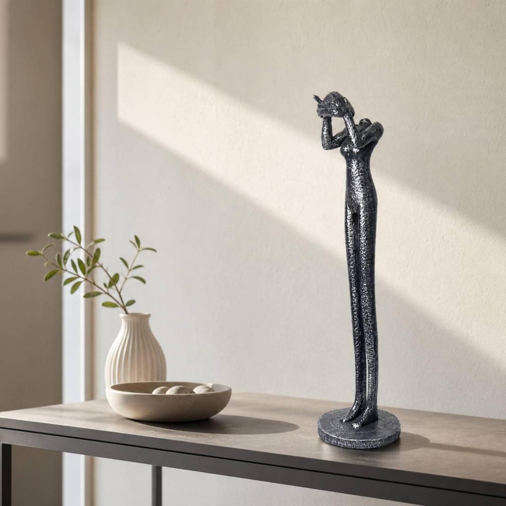 Human Figure Sculpture Textured Figurine Handmade for Bookshelf