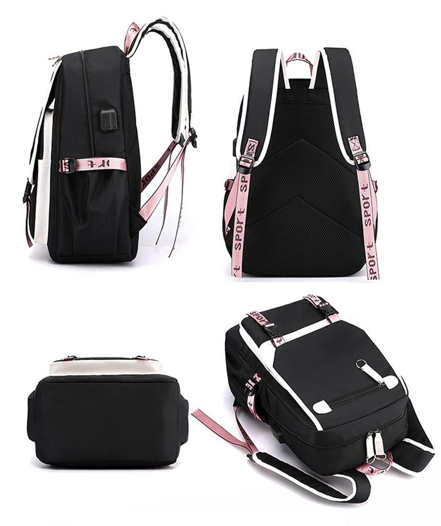 K-pop Demon Hunter Girl Group Backpack with Pompom - School and Campus Edition